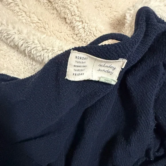 Anthropologie Saturday Sunday Navy Women's Jacket with Belted Waist Size S - Picture 5 of 7